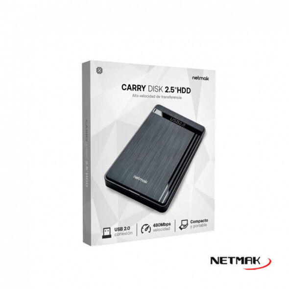 Carry Disk 2.5¨ HDD/SSD Externo con USB 2.0 - NETMAK NM-Case-2
