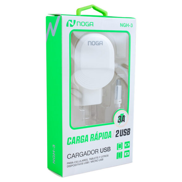 Cargador para celular USB tipo C 5v x 3A - Carga rápida - Noga NGH-3
