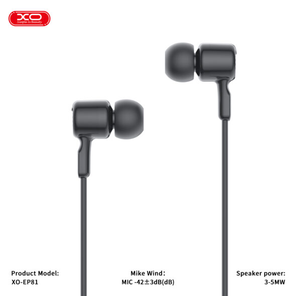 AURICULARES CON CABLE USB TIPO C NEGRO - XO-EP81 SUNFLOWER - Image 6