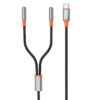 Cable de audio USB tipo C (macho) con salida a dos Plug 3.5 (hembra) - XO-NB-R269B