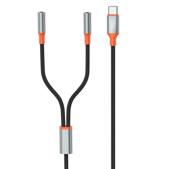 Cable de audio USB tipo C (macho) con salida a dos Plug 3.5 (hembra) - XO-NB-R269B