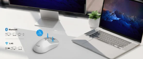 Mouse inalámbrico bluetooth wireless Blanco y Gris - Genius NX-8080S BT - Image 7