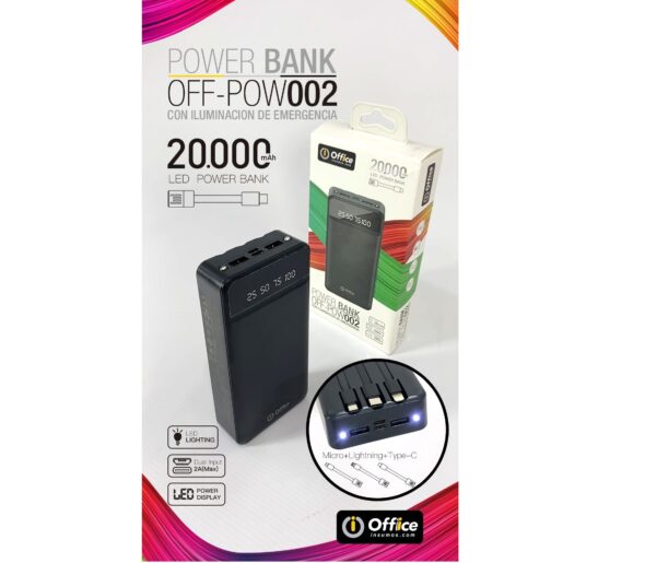 Batería portátil 20.000 MAH - OFFICE POWER BANK OFF-POW002