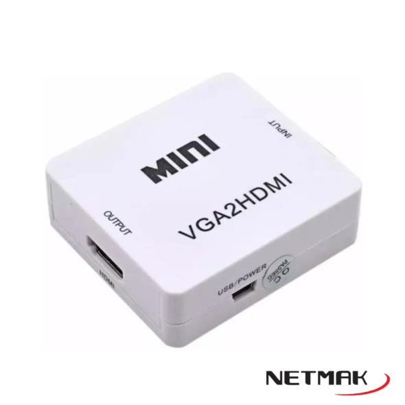 Conversor VGA más audio a HDMI - NETMAK NM-HD2