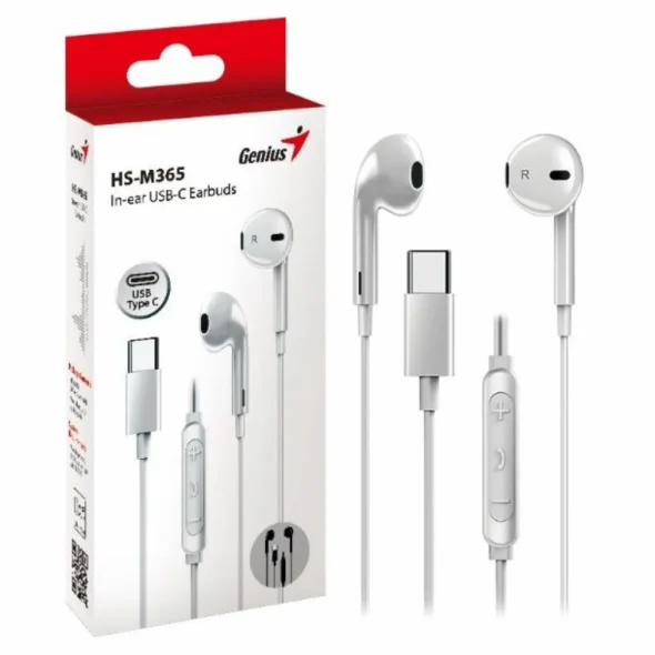 AURICULARES CON MICRÓFONO IN EAR BLANCOS - GENIUS HS-M365