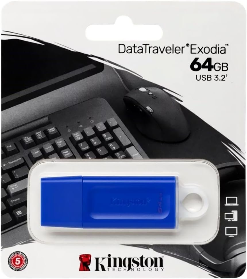 Pen drive 64GB USB 3.2 - Kingston DataTraveler DTX Exodia Azul