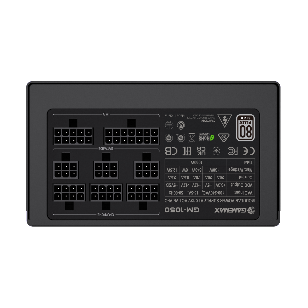 FUENTE MODULAR 1050W 80 PLUS SILVER - GAMEMAX GM-1050 - Image 2