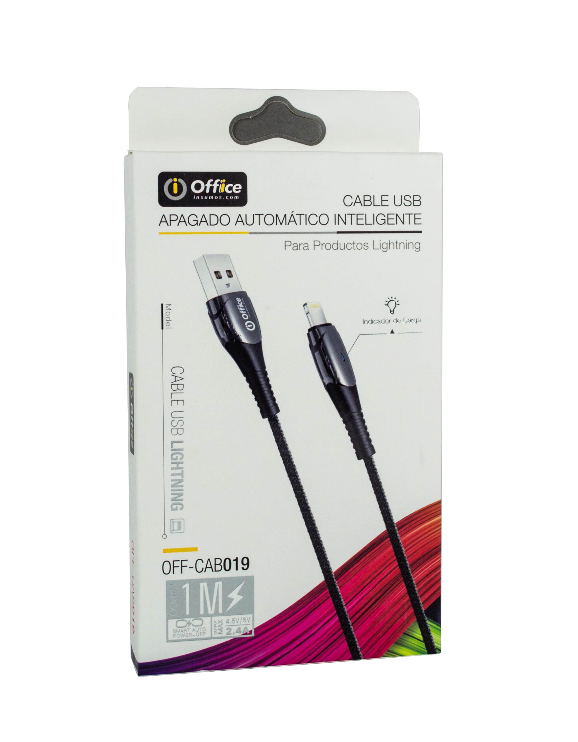 CABLE USB 2.0 A LIGHTNING 1 METRO 2.4 AMPERES - OFF-CAB019