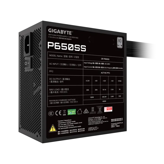 Fuente 650W 80 Plus Silver - Gigabyte GP-P650SS - Image 2