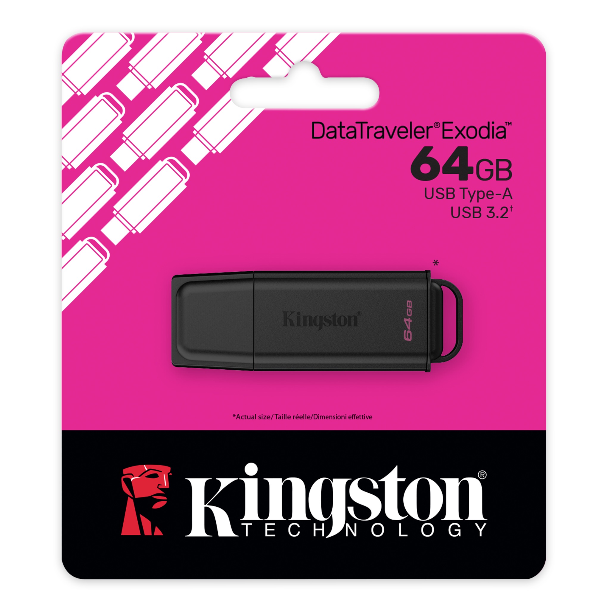 Pen drive 64GB USB 3.2 - Kingston DataTraveler DTX Exodia Negro