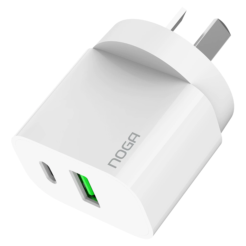 CARGADOR 220V DE CARGA RÁPIDA DOBLE USB 2.0 + USB TIPO C - NOGA NGA-123 - Image 2
